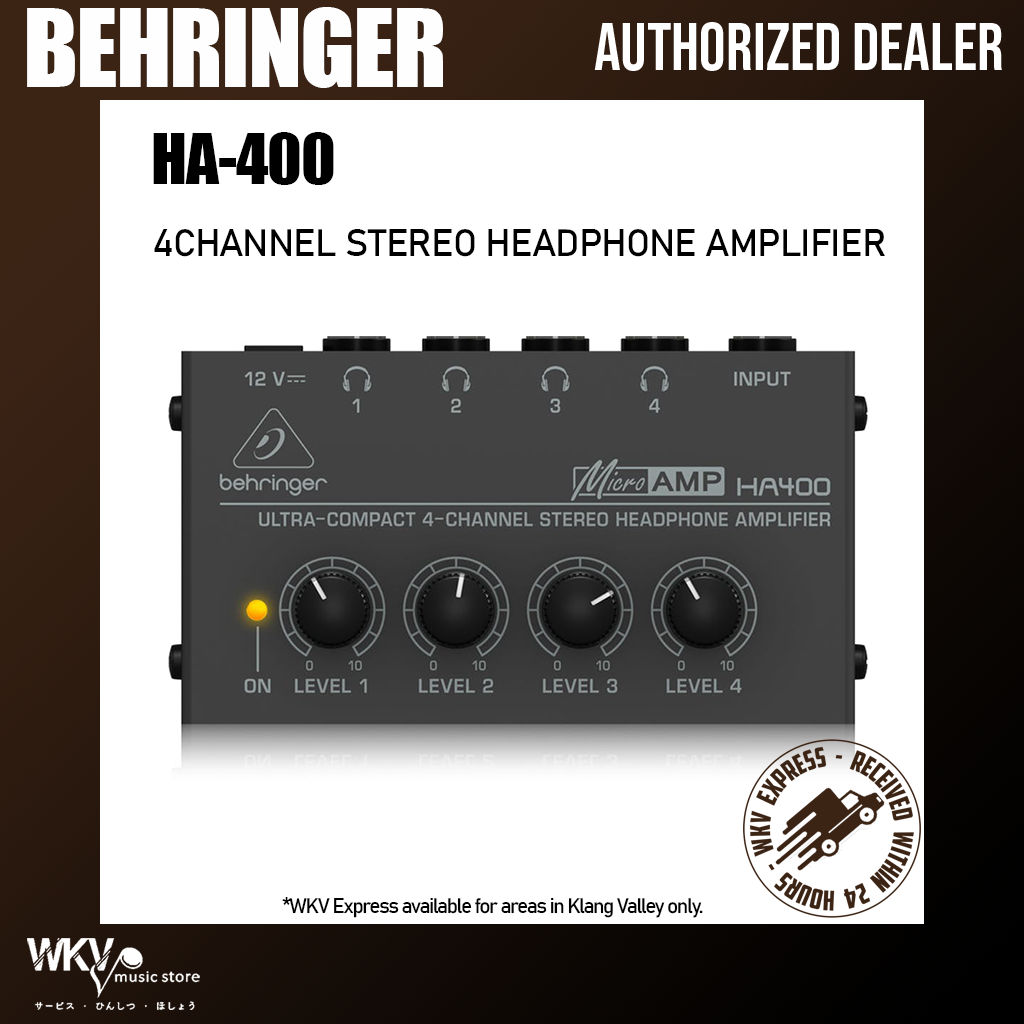 Behringer MicroAMP HA400 4Channel Headphone Amplifier WKV Music Store